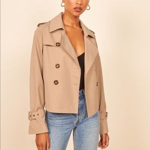 REFORMATION Cropped Trench Coat